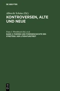 Formen und Formgeschichte des Streitens. Der Literaturstreit_cover