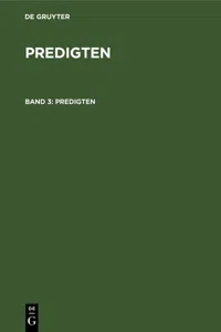 F. Schleiermacher: Predigten. Band 3_cover