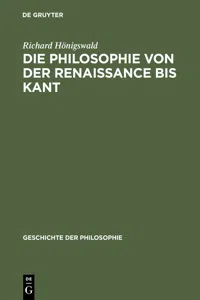 Die Philosophie von der Renaissance bis Kant_cover