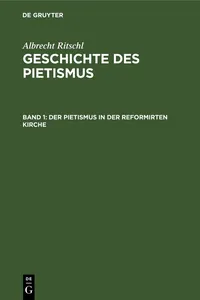 Der Pietismus in der reformirten Kirche_cover