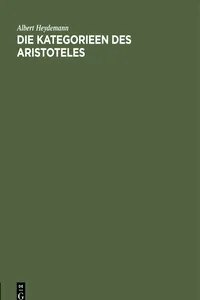 Die Kategorieen des Aristoteles_cover