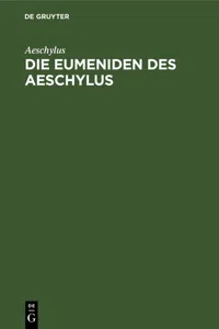 Die Eumeniden des Aeschylus_cover