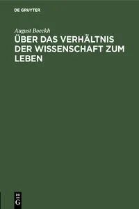 Über das Verhältnis der Wissenschaft zum Leben_cover