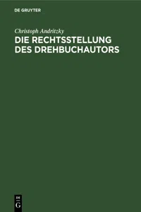 Die Rechtsstellung des Drehbuchautors_cover