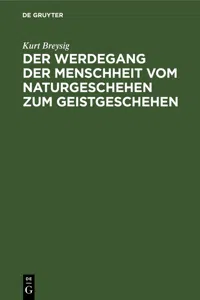 Der Werdegang der Menschheit vom Naturgeschehen zum Geistgeschehen_cover