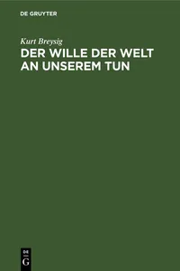 Der Wille der Welt an unserem Tun_cover