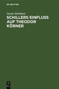 Schillers Einfluss auf Theodor Körner_cover