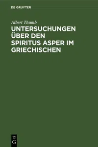 Untersuchungen über den Spiritus Asper im Griechischen_cover