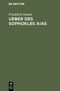 Ueber des Sophokles Aias_cover