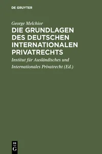 Die Grundlagen des deutschen internationalen Privatrechts_cover