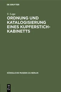 Ordnung und Katalogisierung eines Kupferstich-Kabinetts_cover