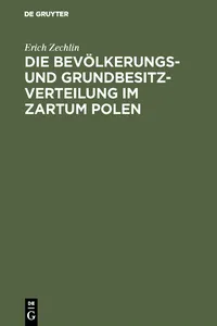 Die Bevölkerungs- und Grundbesitzverteilung im Zartum Polen_cover