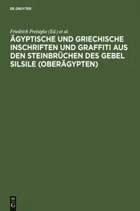 Ägyptische und griechische Inschriften und Graffiti aus den Steinbrüchen des Gebel Silsile_cover