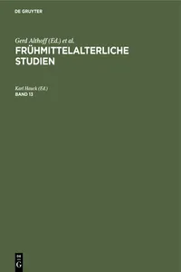 Frühmittelalterliche Studien. Band 13_cover