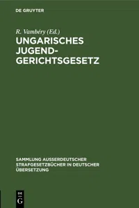 Ungarisches Jugendgerichtsgesetz_cover