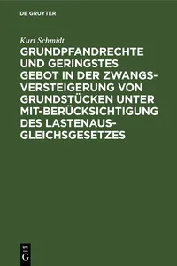 Grundpfandrechte und geringstes Gebot in der Zwangsversteigerung von Grundstücken unter Mitberücksichtigung des Lastenausgleichsgesetzes_cover