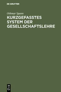 Kurzgefasstes System der Gesellschaftslehre_cover