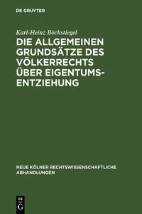 Die allgemeinen Grundsätze des Völkerrechts über Eigentumsentziehung_cover