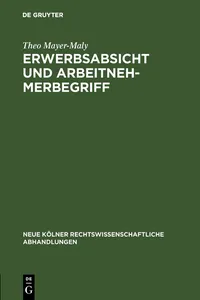 Erwerbsabsicht und Arbeitnehmerbegriff_cover