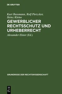 Gewerblicher Rechtsschutz und Urheberrecht_cover