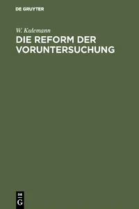 Die Reform der Voruntersuchung_cover