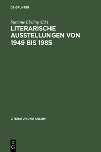 Literarische Ausstellungen von 1949 bis 1985_cover