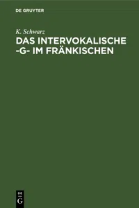 Das intervokalische -g- im Fränkischen_cover