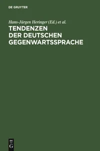 Tendenzen der deutschen Gegenwartssprache_cover