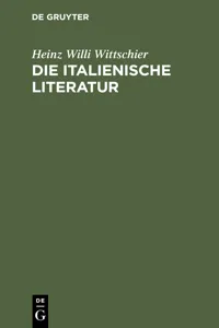 Die italienische Literatur_cover