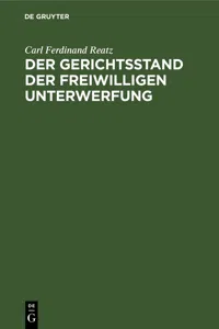 Der Gerichtsstand der freiwilligen Unterwerfung_cover