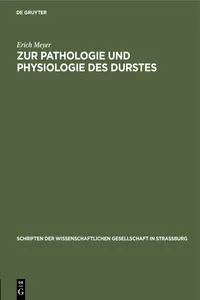 Zur Pathologie und Physiologie des Durstes_cover