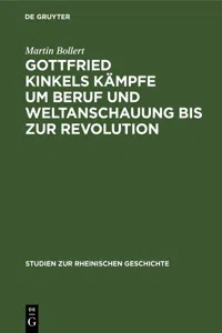 Gottfried Kinkels Kämpfe um Beruf und Weltanschauung bis zur Revolution_cover