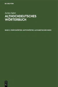 Präfixwörter. Suffixwörter. Alphabetischer Index_cover