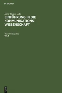 Einführung in die Kommunikationswissenschaft. Teil 2_cover