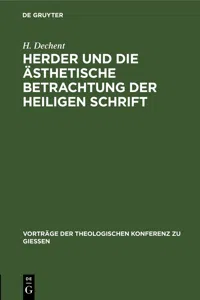 Herder und die ästhetische Betrachtung der heiligen Schrift_cover