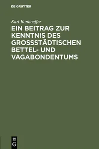 Ein Beitrag zur Kenntnis des großstädtischen Bettel- und Vagabondentums_cover