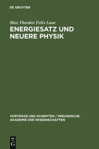 Energiesatz und neuere Physik_cover