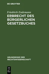 Erbrecht des Bürgerlichen Gesetzbuches_cover