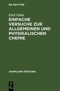 Einfache Versuche zur allgemeinen und physikalischen Chemie_cover