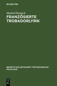 Französierte Trobadorlyrik_cover