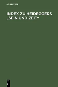 Index zu Heideggers "Sein und Zeit"_cover