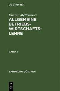 Konrad Mellerowicz: Allgemeine Betriebswirtschaftslehre. Band 3_cover