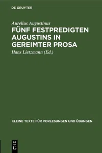 Fünf Festpredigten Augustins in gereimter Prosa_cover