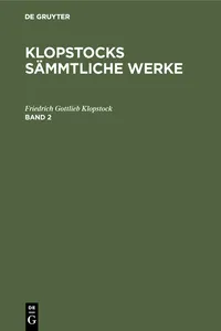 Friedrich Gottlieb Klopstock: Klopstocks sämmtliche Werke. Band 2_cover