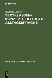 Textklassenkonzepte heutiger Alltagssprache_cover