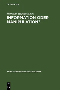 Information oder Manipulation?_cover