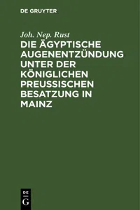 Die ägyptische Augenentzündung unter der königlichen preußischen Besatzung in Mainz_cover