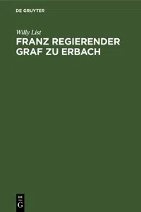 Franz regierender Graf zu Erbach_cover