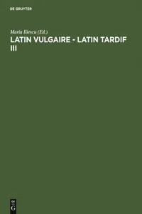 Latin vulgaire - latin tardif III_cover