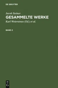 Jacob Steiner: Gesammelte Werke. Band 2_cover